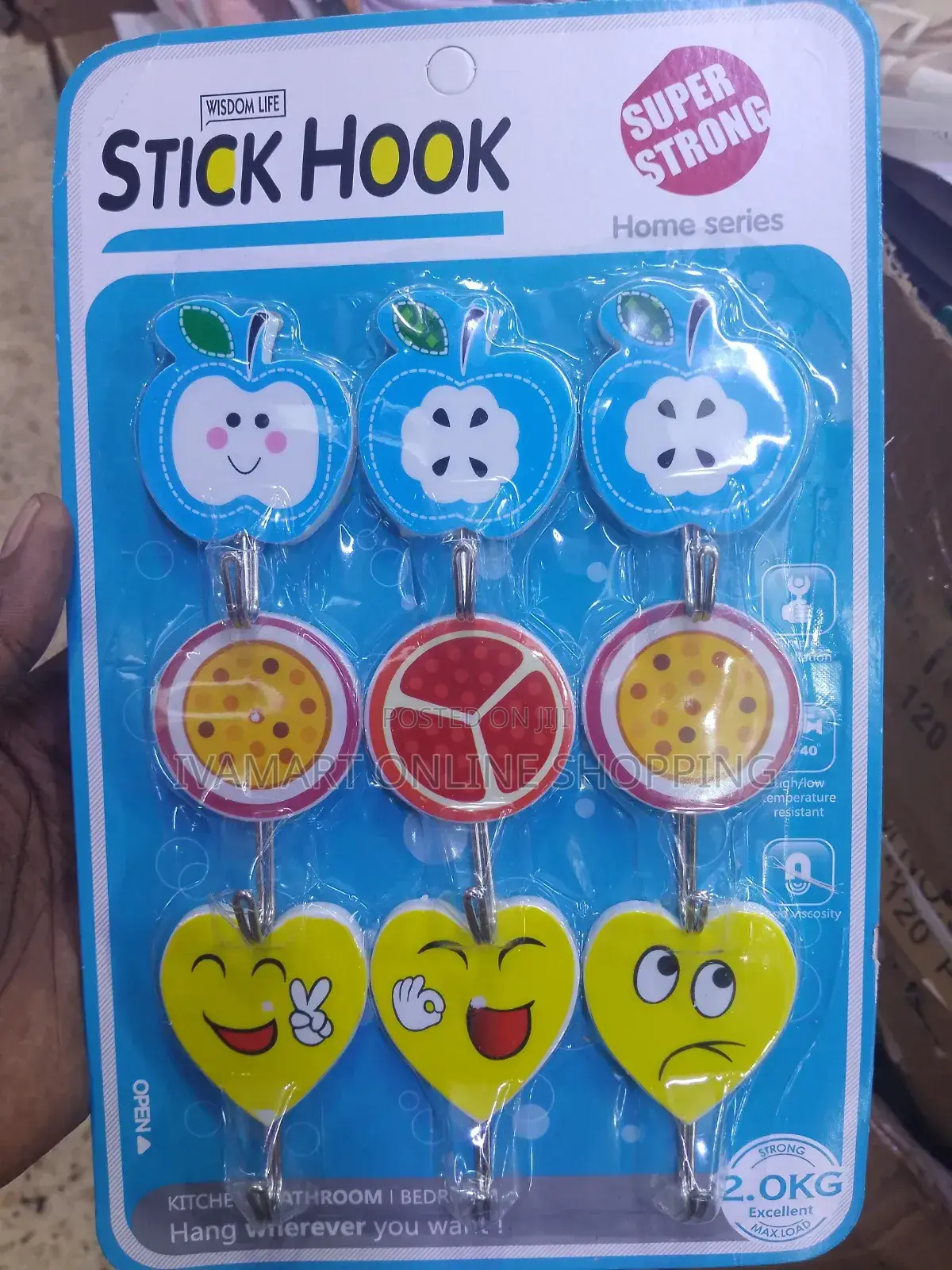 Adhesive Wall Sticky Hooks - 9 in a Pack