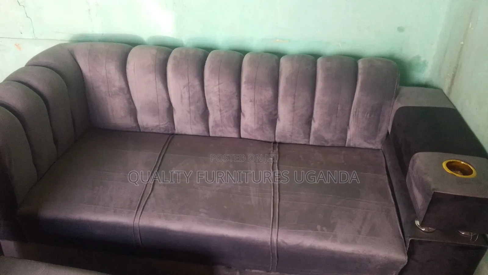 Dark Gray Colored 3 Seater Sofa Seat