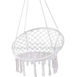 Black Macramé Hanging Hammock Chair