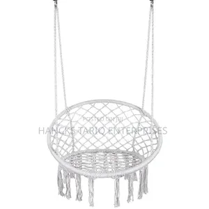 Black Macramé Hanging Hammock Chair