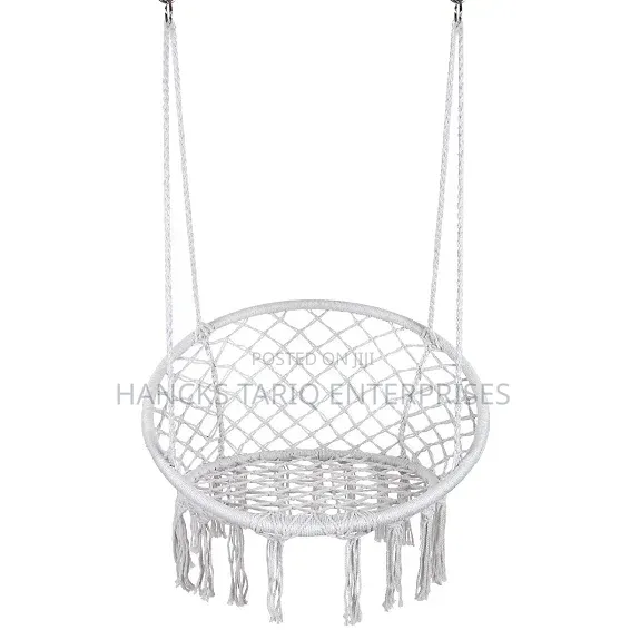 Black Macramé Hanging Hammock Chair