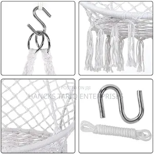 Black Macramé Hanging Hammock Chair