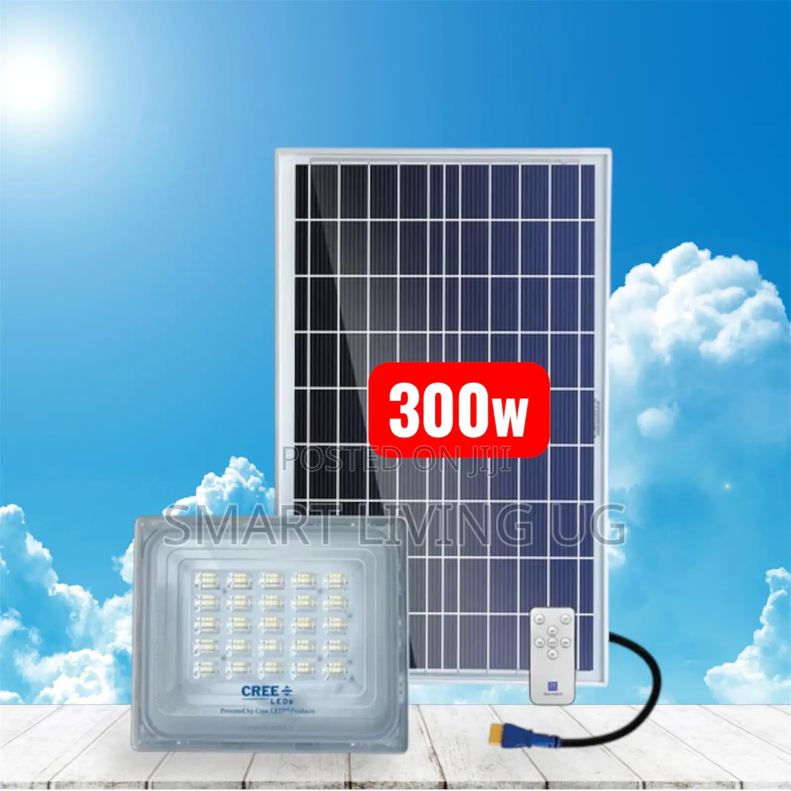 Blue Carbon 300W High Lumen Solar Flood Light