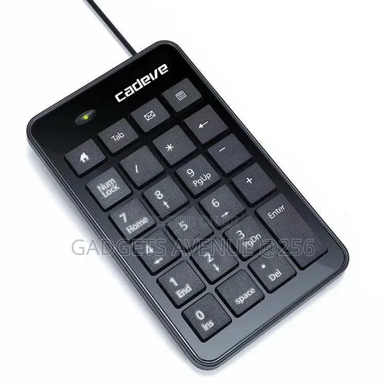 Numeric Keypad Featuring a Black Design and Four Office Hotkeys