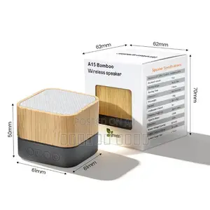Mini Bamboo Speaker RGB Led Wireless