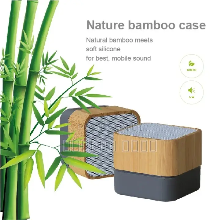 Mini Bamboo Speaker RGB Led Wireless