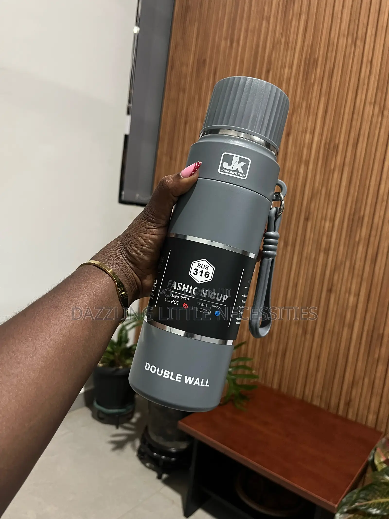 JK Vacuum Insulated Flask - 900mls (Gray)