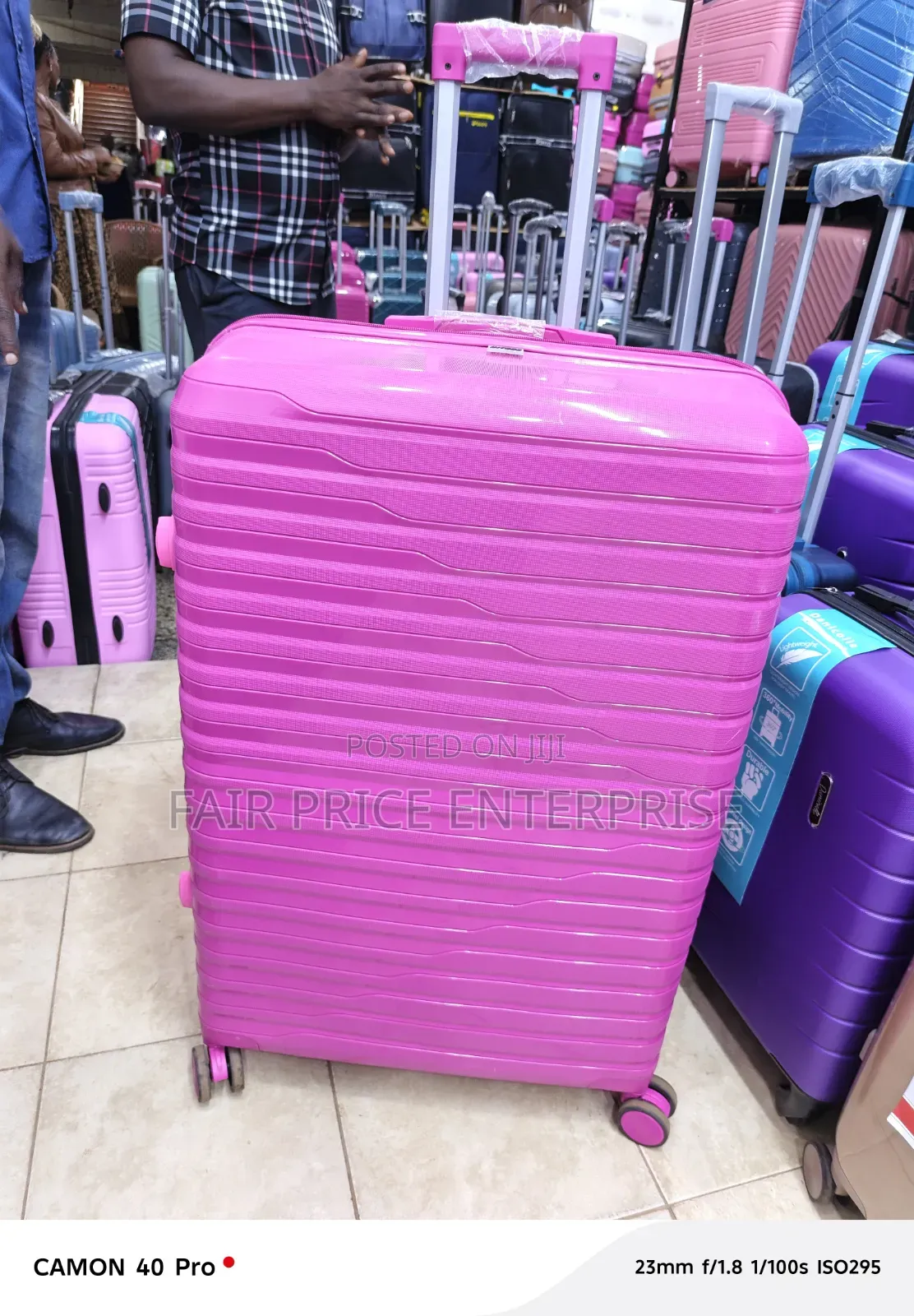 Original Rubber Plastic Suitcase. Extra Large Size