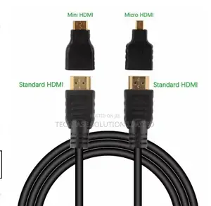 3-in-1 HDMI Male to Male Cable With Micro HDMI and Mini Adapter