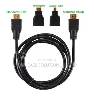 3-in-1 HDMI Male to Male Cable With Micro HDMI and Mini Adapter