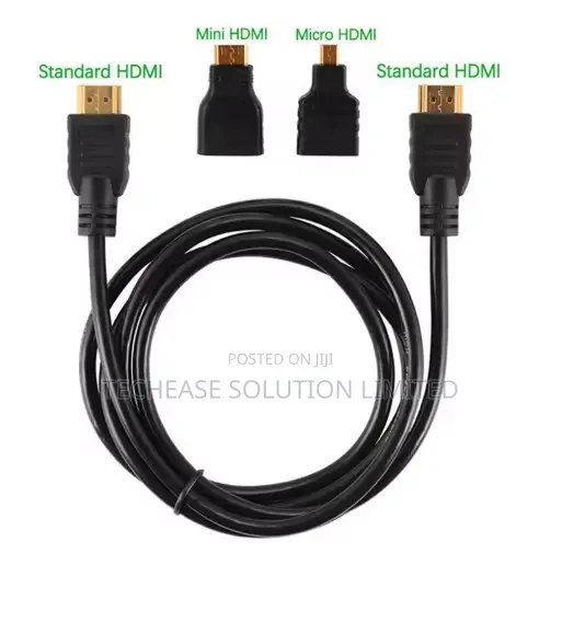 3-in-1 HDMI Male to Male Cable With Micro HDMI and Mini Adapter