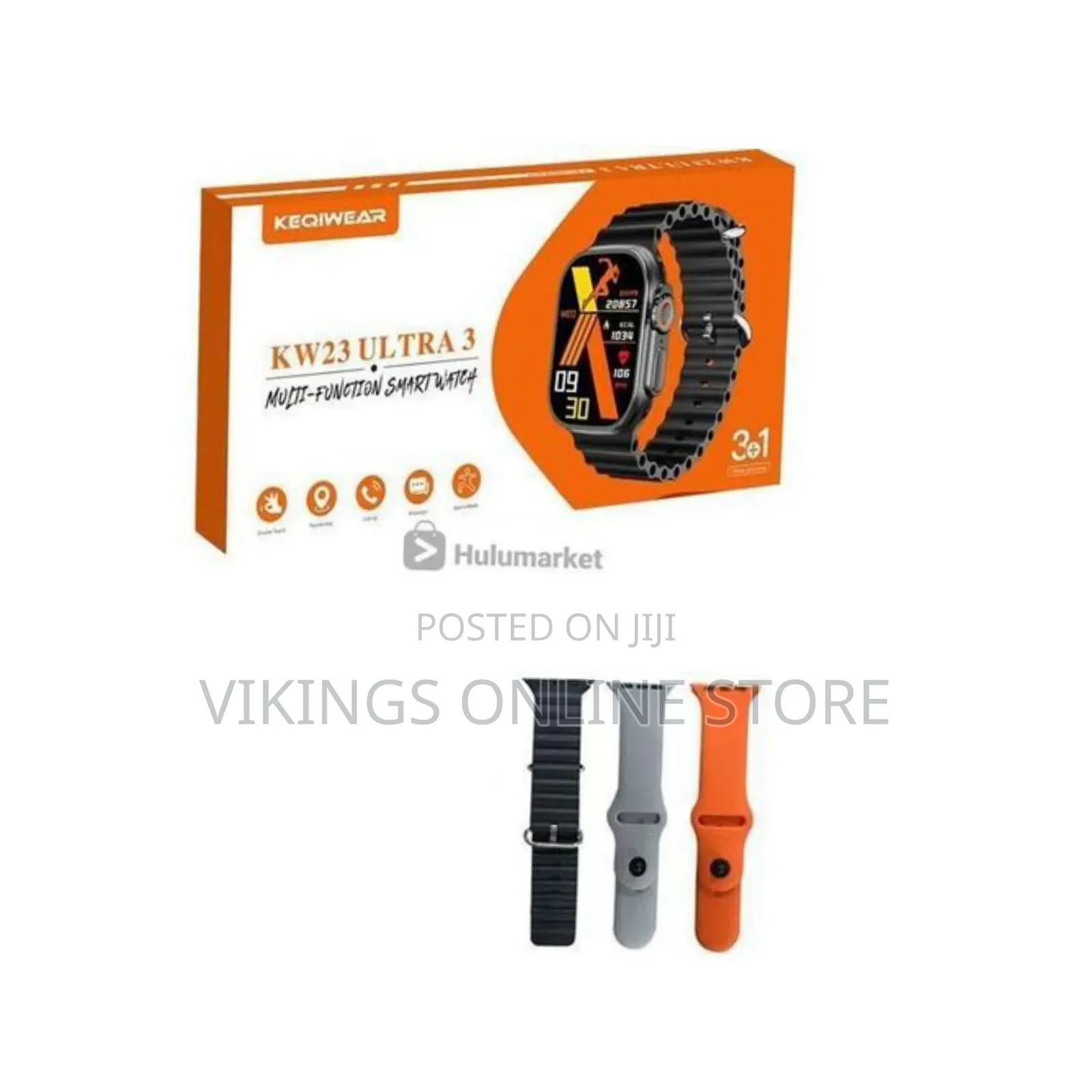 Kiqiwear KW 23 Ultra 3 Multi-Function Smartwatch With GPS, Calling