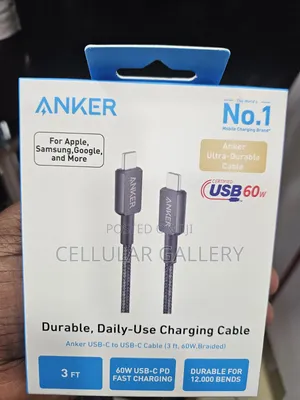 Anker USB-C to USB-C Cable(3ft, 60W, Braided)