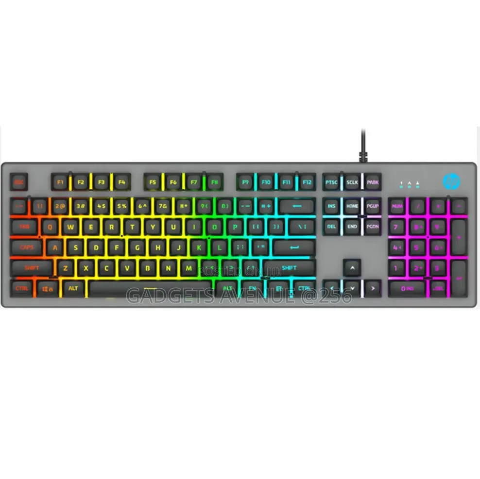 HP K500F Backlit Membrane Wired Gaming Keyboard Featuring Mixed-Color.
