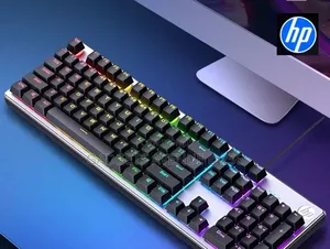 HP K500F Backlit Membrane Wired Gaming Keyboard Featuring Mixed-Color.