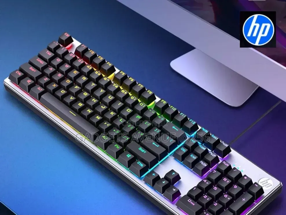 HP K500F Backlit Membrane Wired Gaming Keyboard Featuring Mixed-Color.