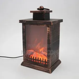 LED Fireplace Lantern Vintage Lamp With Flame Effect