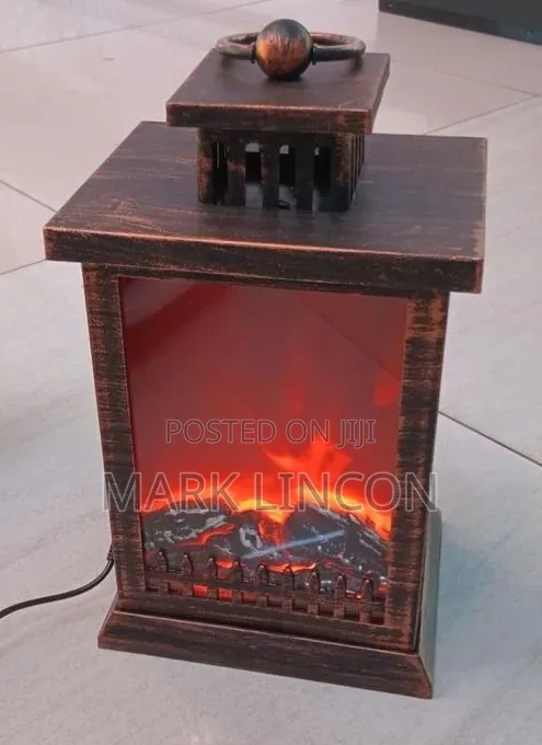LED Fireplace Lantern Vintage Lamp With Flame Effect