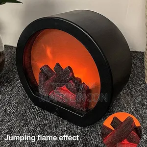 Portable LED Tabletop Fireplace Lantern With Realistic Flame Effect
