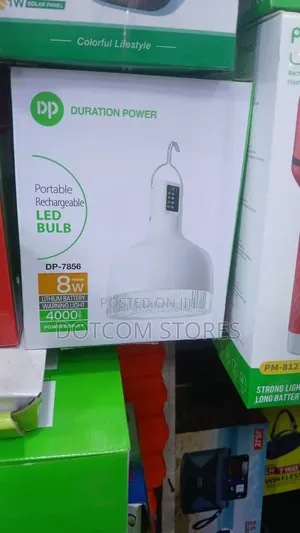 Duration Power (DP) Portable Rechargeable LED Bulb, Model DP-7856.