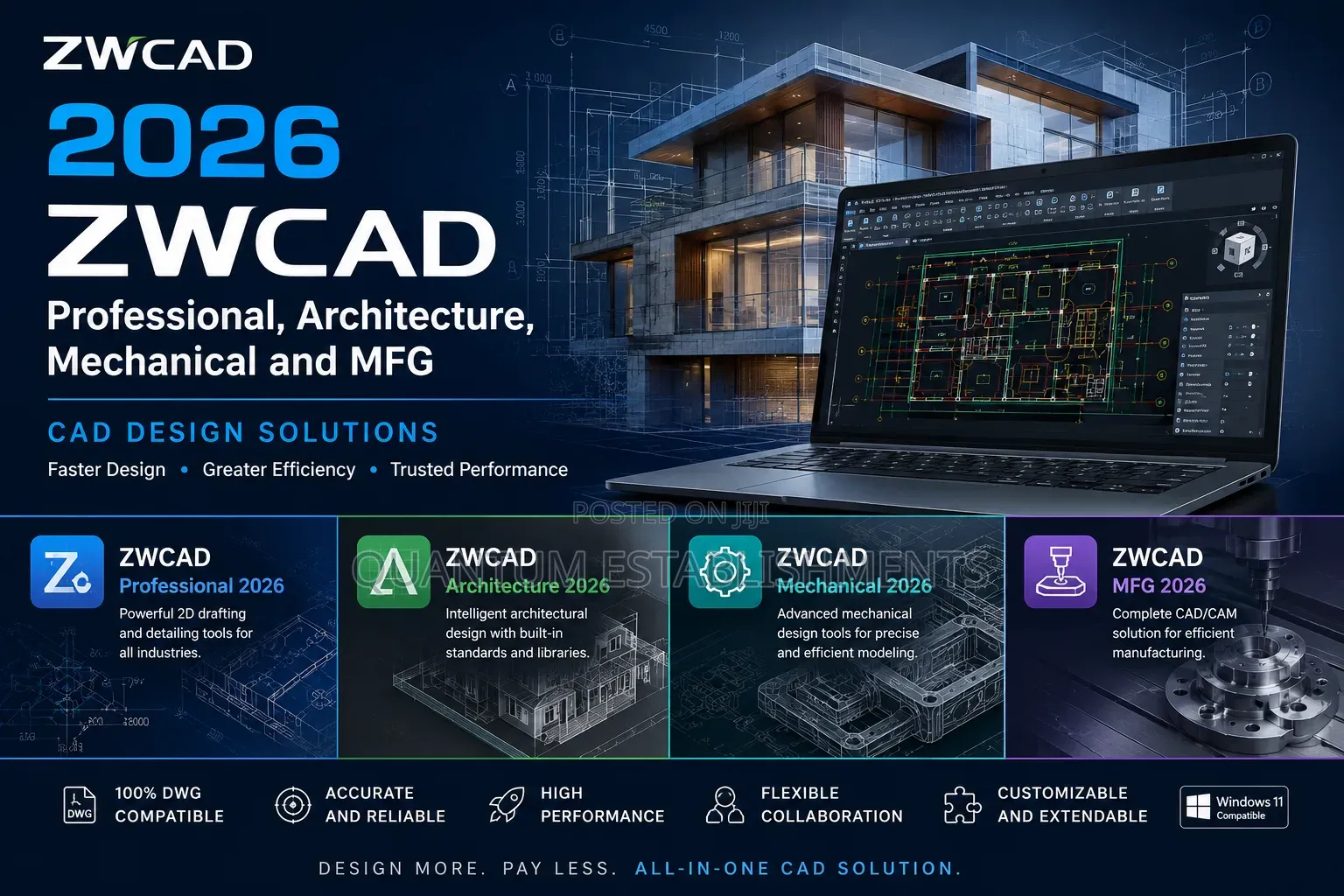 Zwcad Professional, Architecture, Mechanical and MFG 2026 | Cad Design