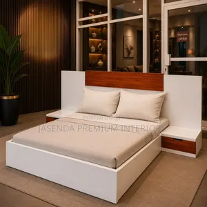 5x6 Wooden Bed White + Side Tables | Bed Frame Free Delivery