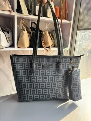 Monogram Grey Black Tote Bag