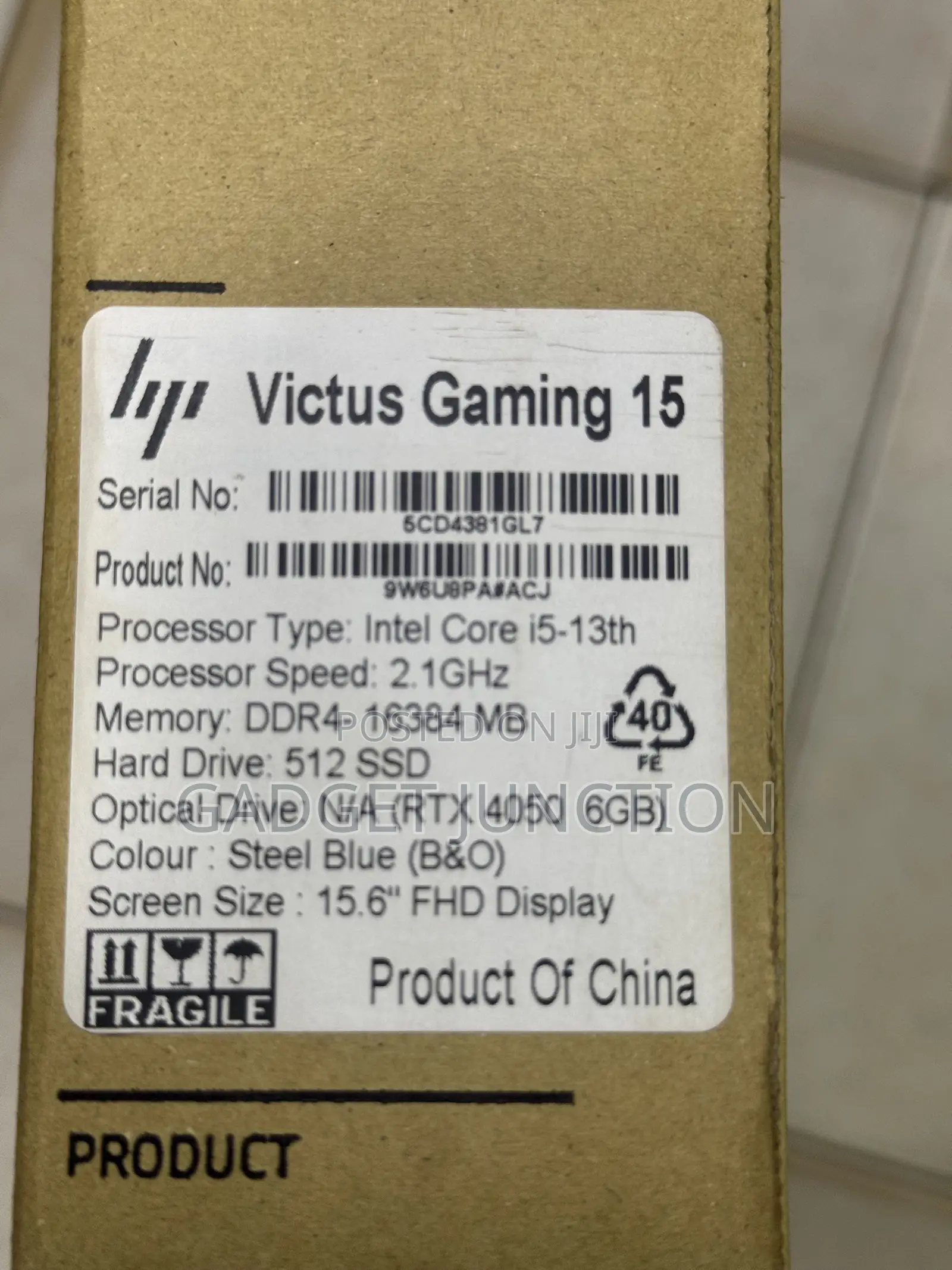 New Laptop HP Victus 15 16GB Intel Core i5 SSD 512GB