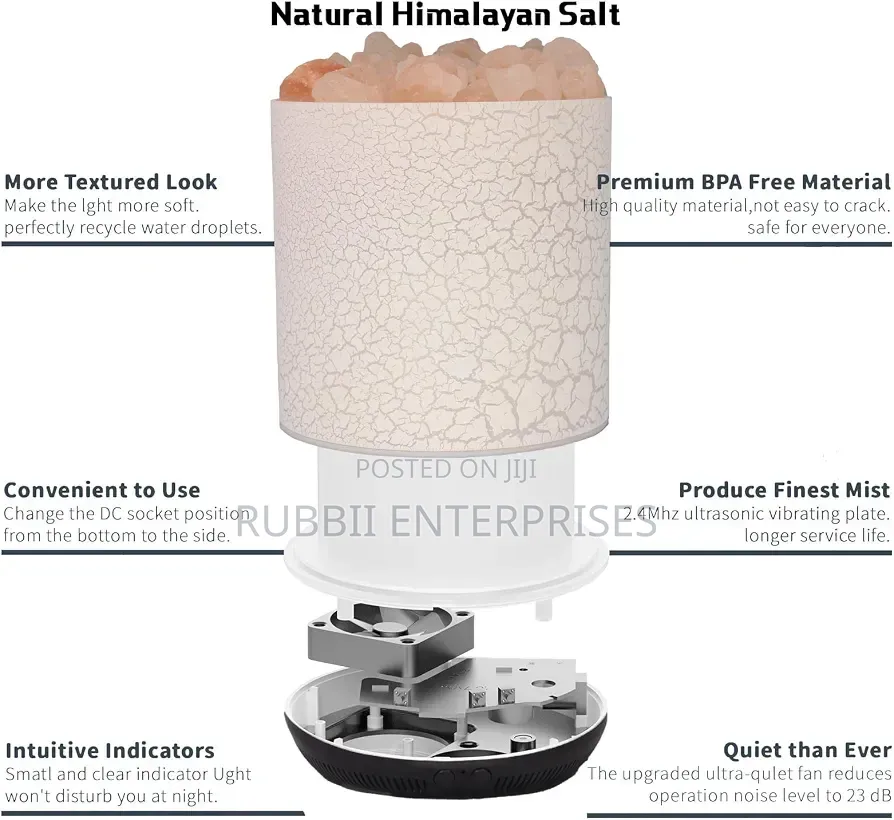 Humidifier 3-in-1 Himalayan Salt Lamp Essential Oil Diffuser