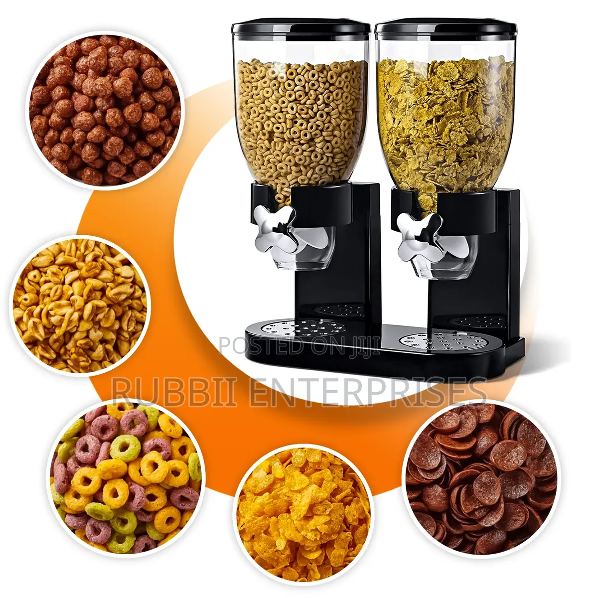 Black Double Food Dispenser