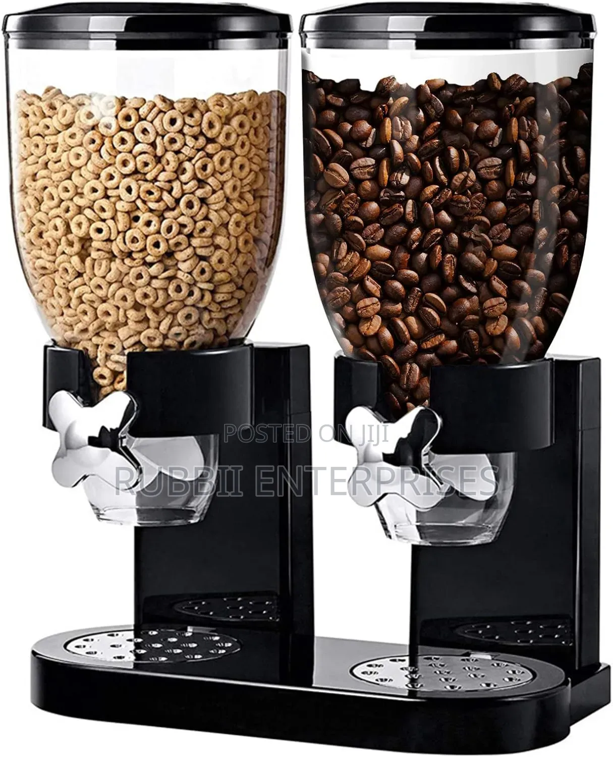 Black Double Food Dispenser
