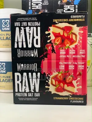 Warrior RAW Protein Bars High Protein and Fiber, Low Sugar 12 Pieces