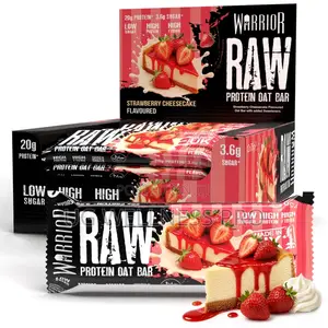 Warrior RAW Protein Bars High Protein and Fiber, Low Sugar 12 Pieces