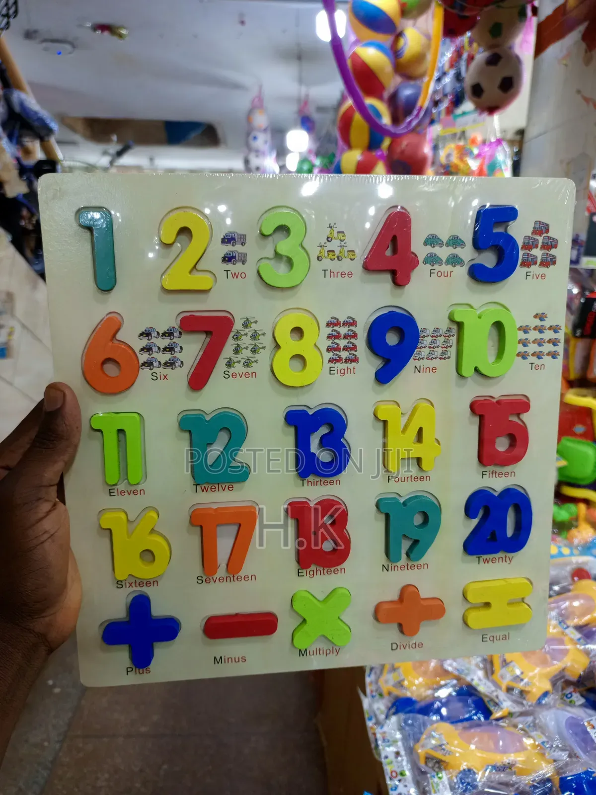 Wooden Number Puzzle Board