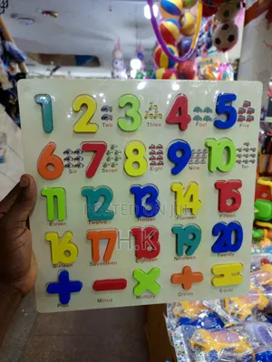 Wooden Number Puzzle Board