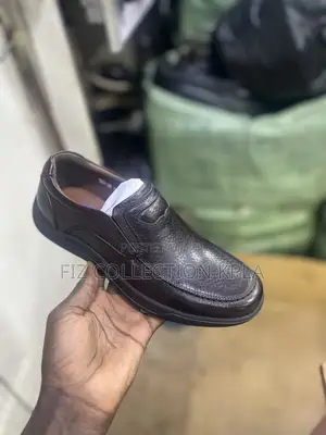 Franco Banetti Dark Brown Pebbled Leather Slip-on Loafers