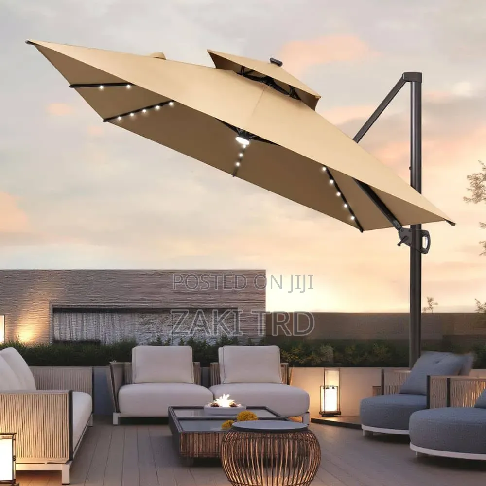 Square Cantilever Umbrella With Lights