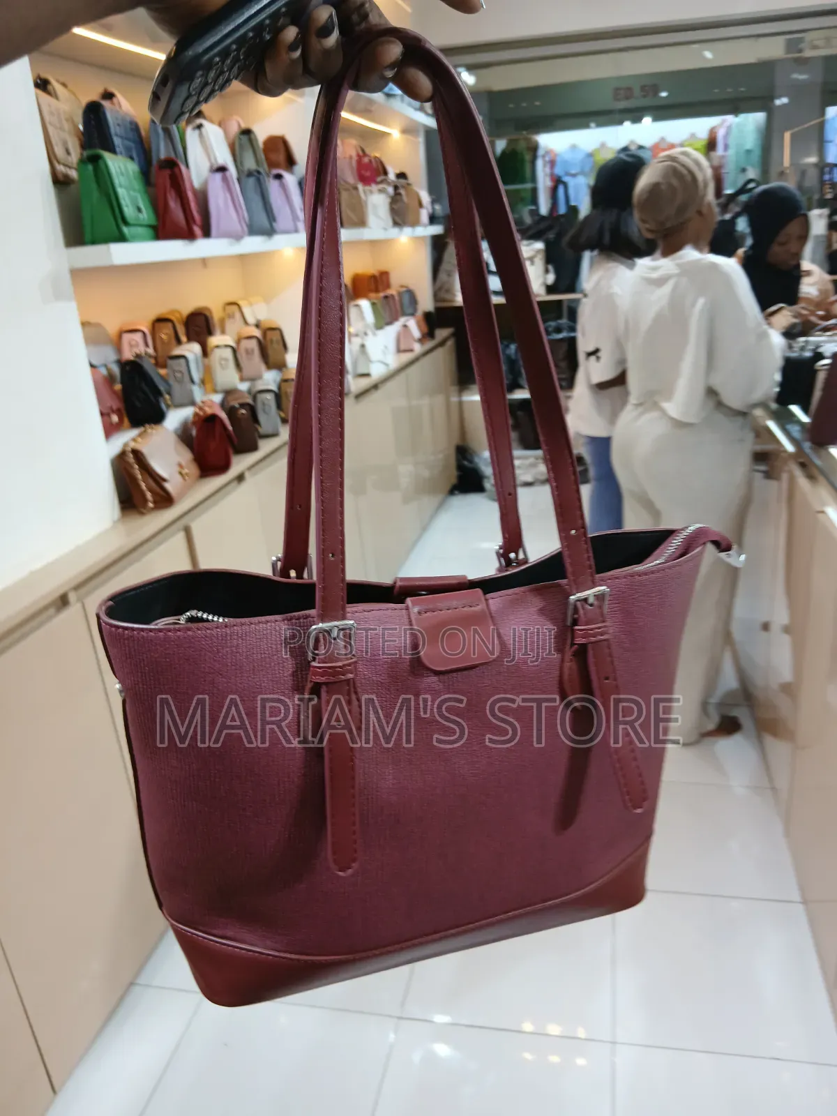 White and Tan Two-Tone Handbag