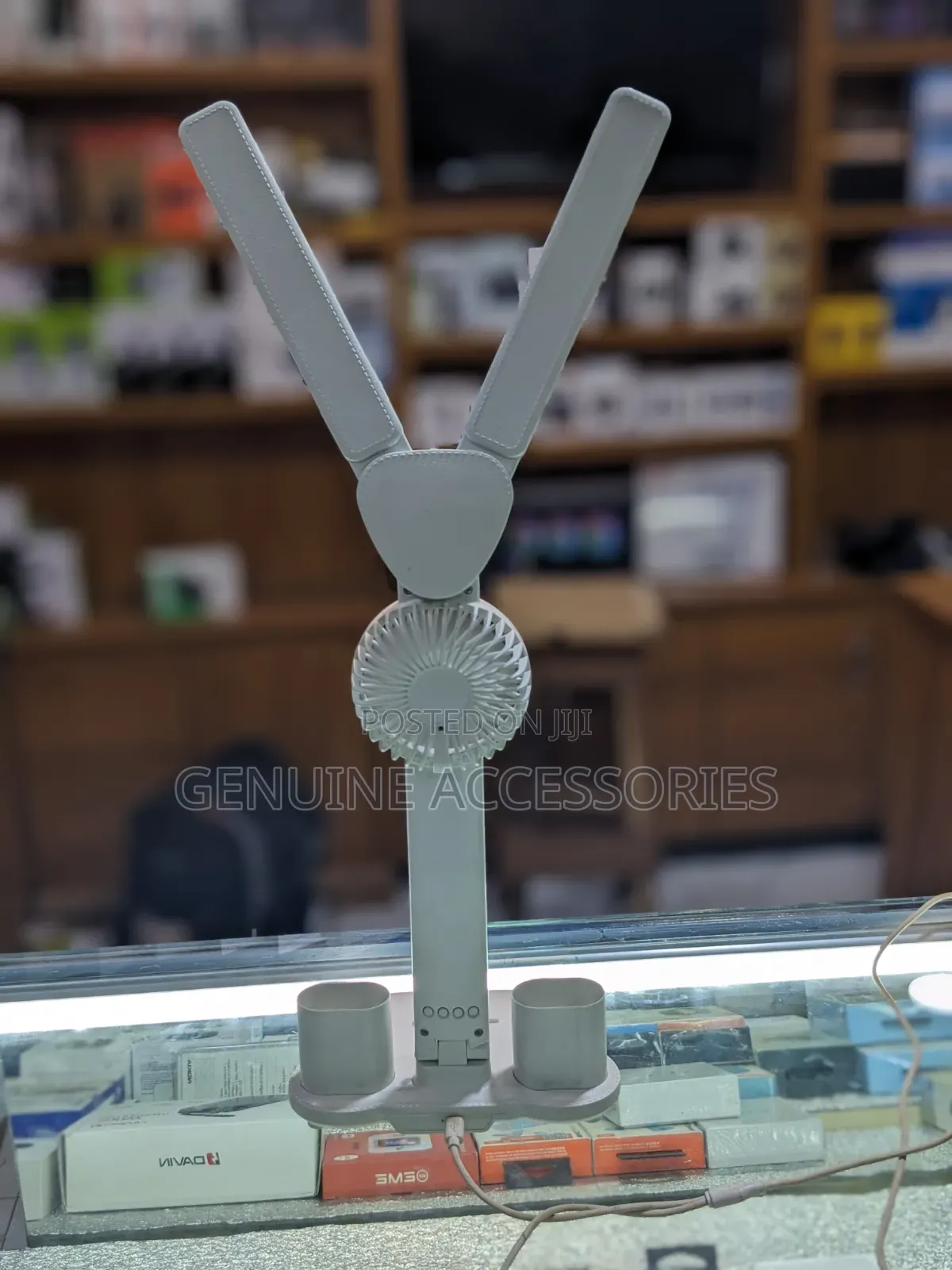 Desk Lamp With Time Display and Cooling Fan