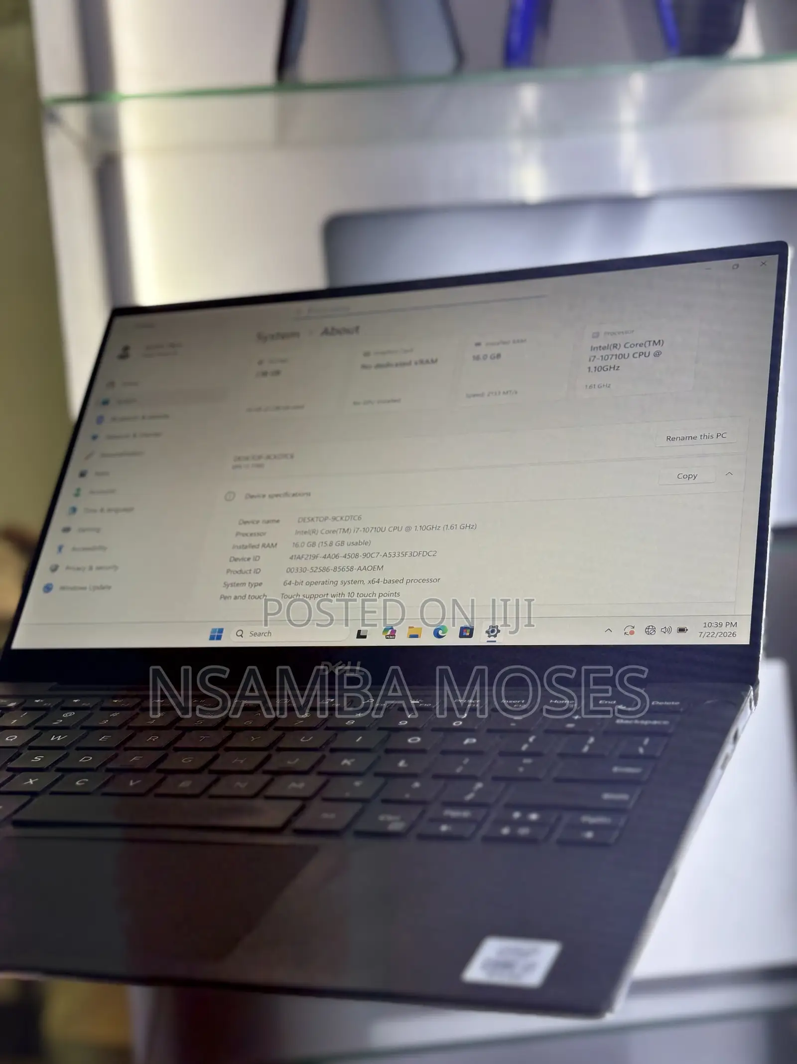 Laptop Dell XPS 13 7390 16GB Intel Core i7 SSD 512GB