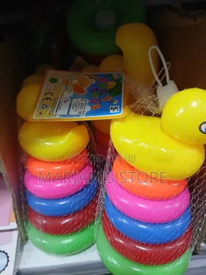 Sport Toys Branded Ring Stacker Set With a Bright Yellow Duck Topper