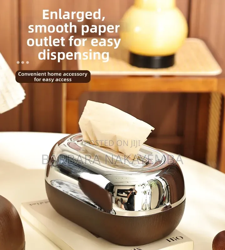 Two-Tone Wood Grain Tissue Box