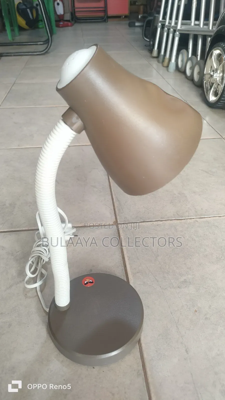 UK Used Brown, Flexible-Neck Desk Lamp.