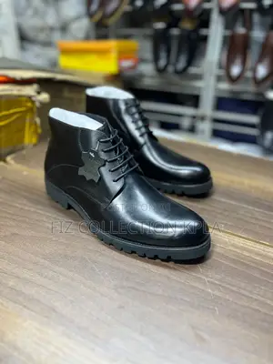 Franco Banetti Black Leather Ankle Boots Textured Sole Casual Boots