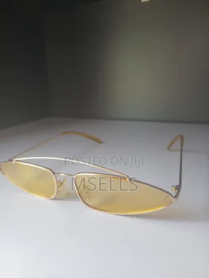 Metallic Cat-Eye Sunglasses (Yellow)
