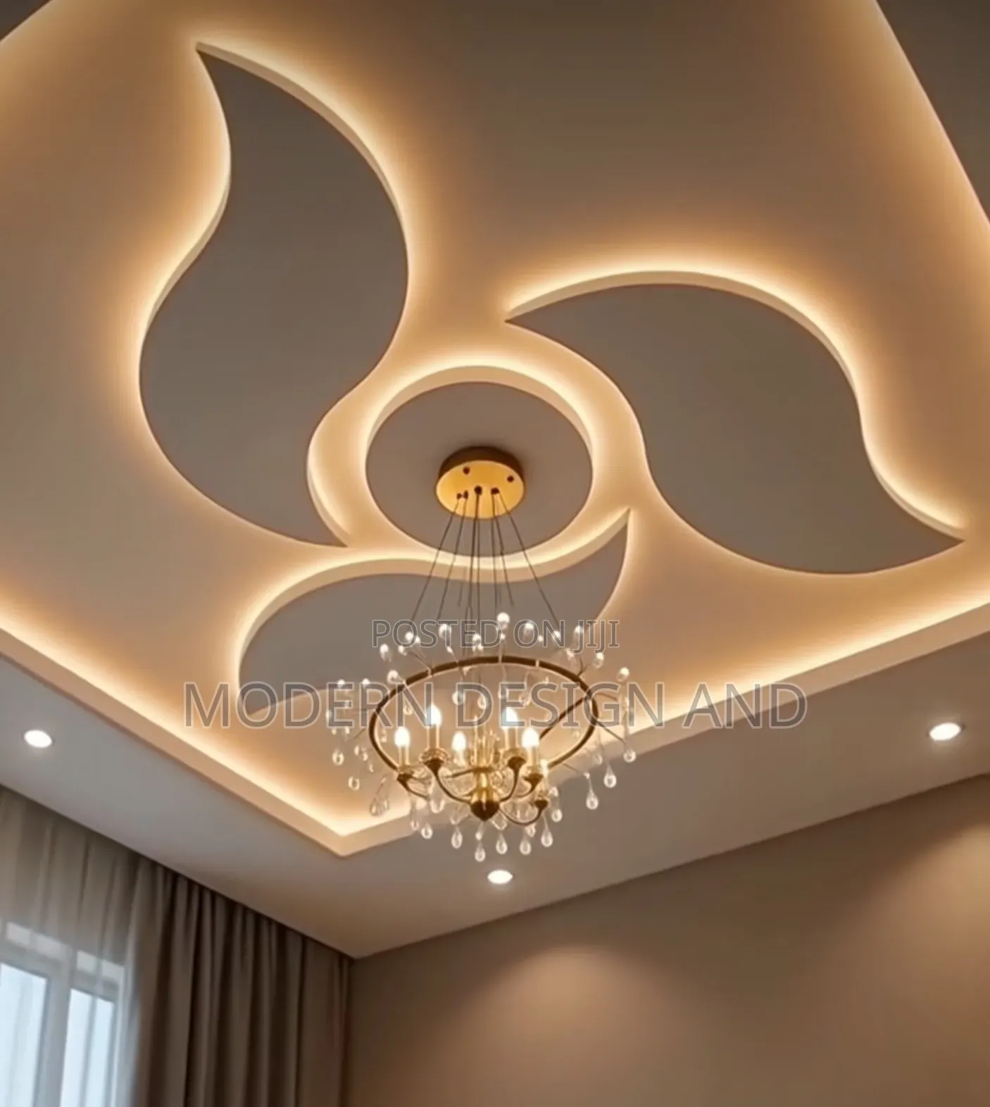Gypsum Ceiling With Flower Design