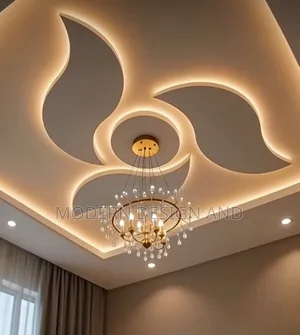Gypsum Ceiling With Flower Design