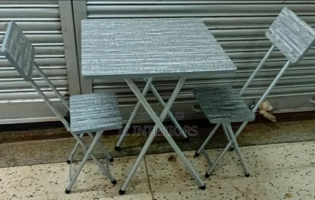 Foldable 3 PCS Table Set ( 1 Table 2 Shairs)