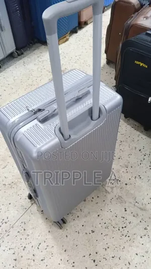 Medium Sleek Silver Suitcase