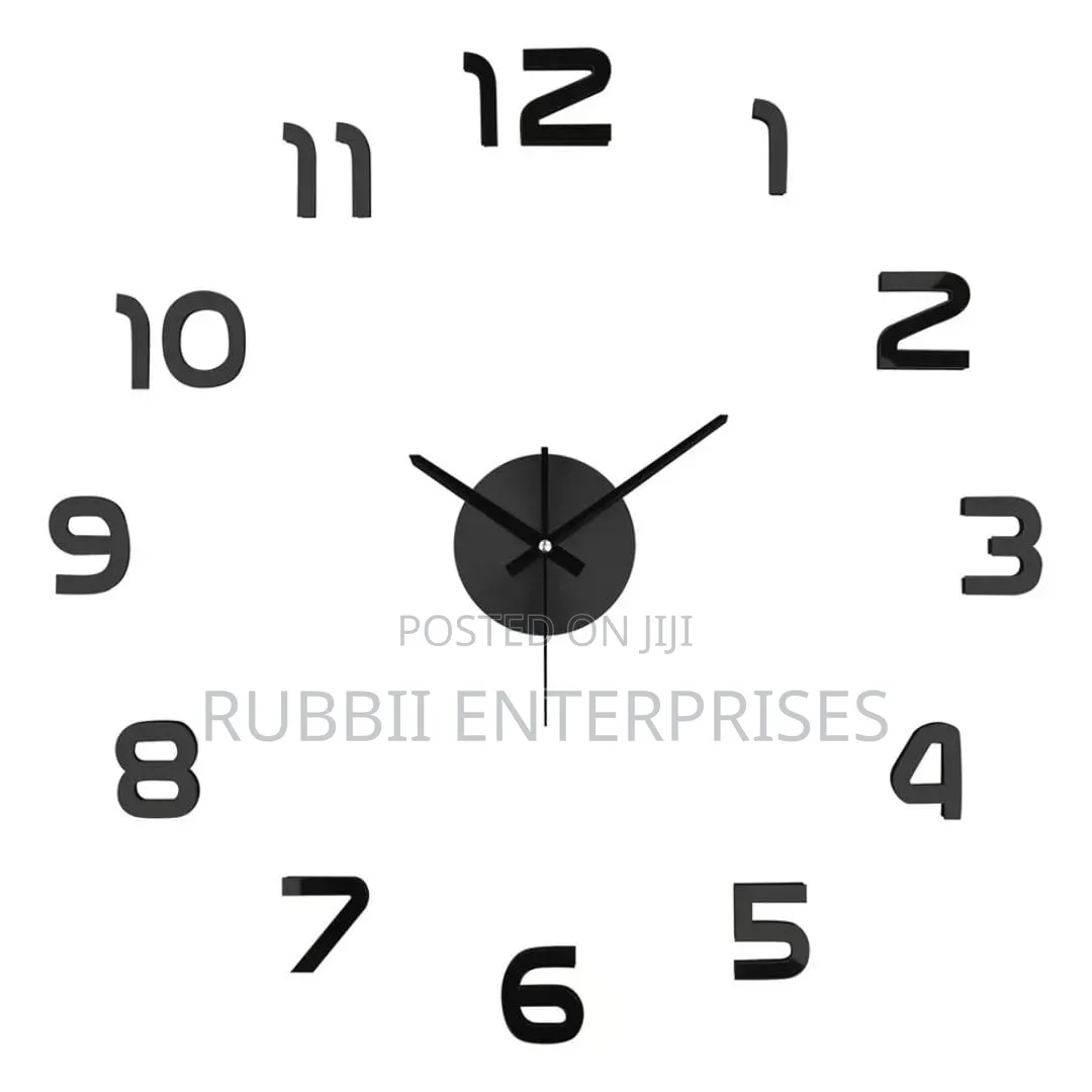 Modern DIY 3D Large Number Wall Clock
